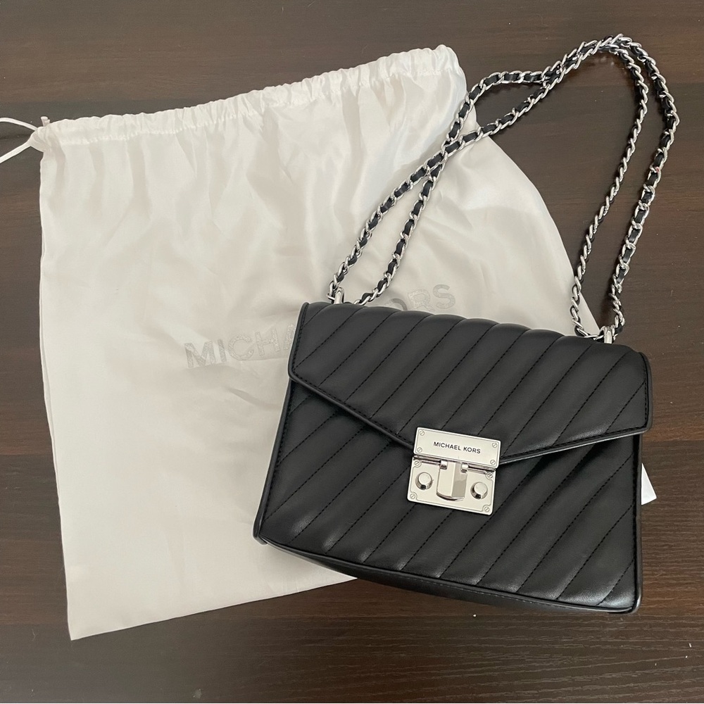Michael Kors Medium Rose Black Cross Body Bag